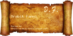 Drabik Fanni névjegykártya
